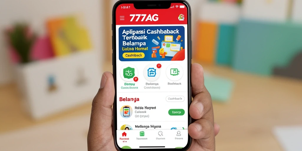 Tampilan antarmuka aplikasi 777AG untuk cashback