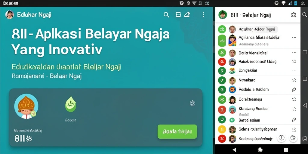 Antarmuka pengguna yang menarik dan mudah digunakan untuk belajar ngaji.