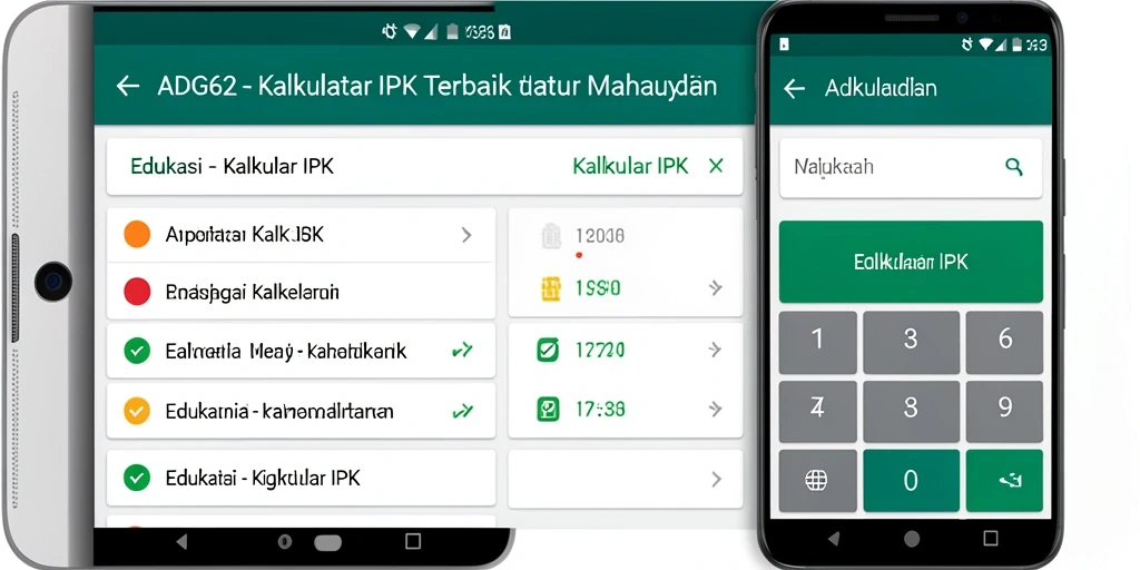 Tampilan antarmuka aplikasi Kalkulator IPK ADG62 yang menarik dan fungsional.