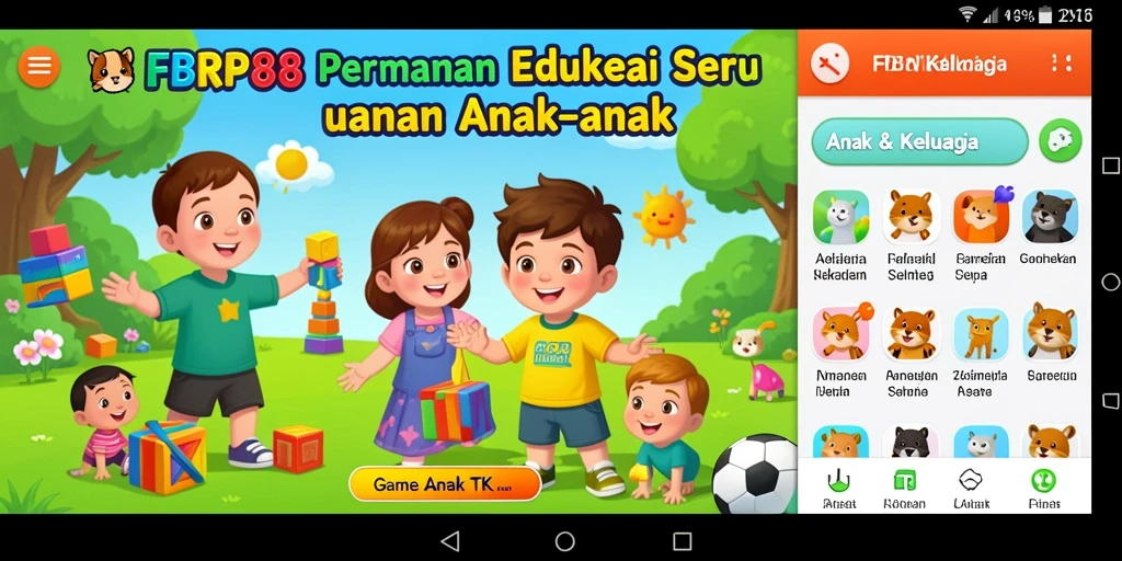 Tampilan antarmuka aplikasi FBRP88 yang ceria dan interaktif.