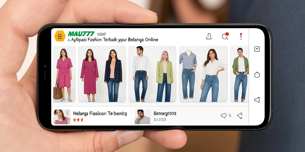 Tampilan antarmuka aplikasi Fashion MAU777 yang menarik dan user-friendly.