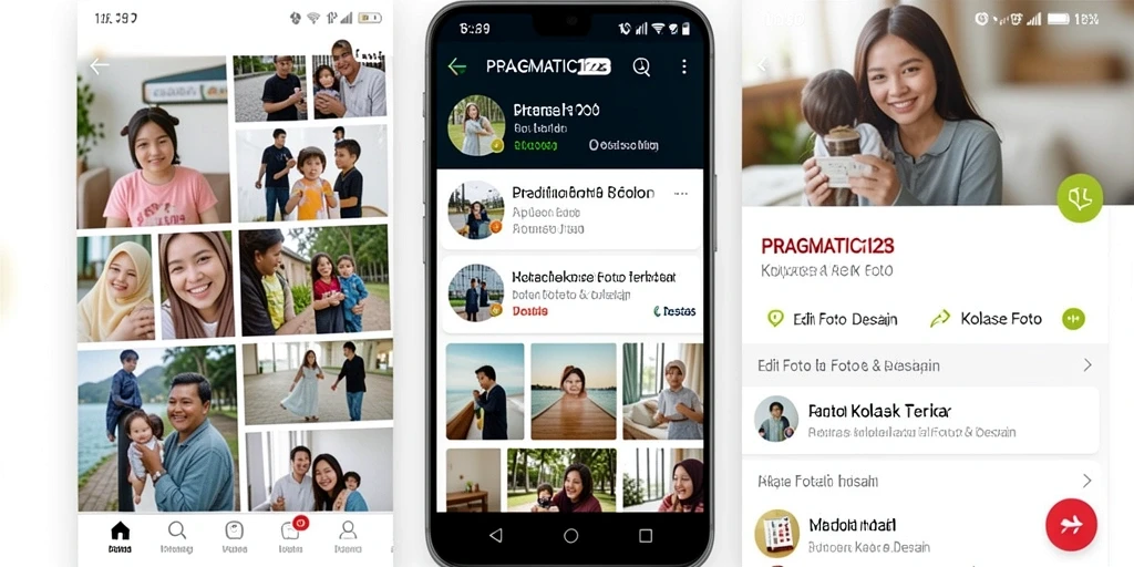 Tampilan antarmuka aplikasi PRAGMATIC123 untuk kolase foto yang menawan.