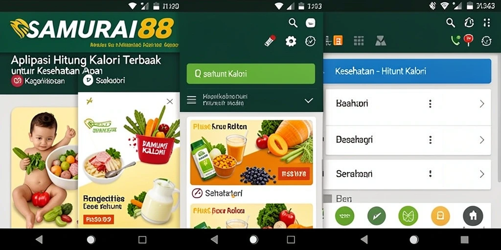 Tampilan antarmuka SAMURAI88 yang informatif untuk menghitung kalori.