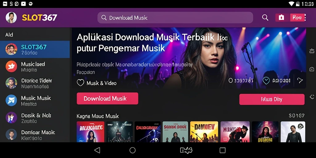 Antarmuka sederhana SLOT367 untuk unduh musik dengan mudah.