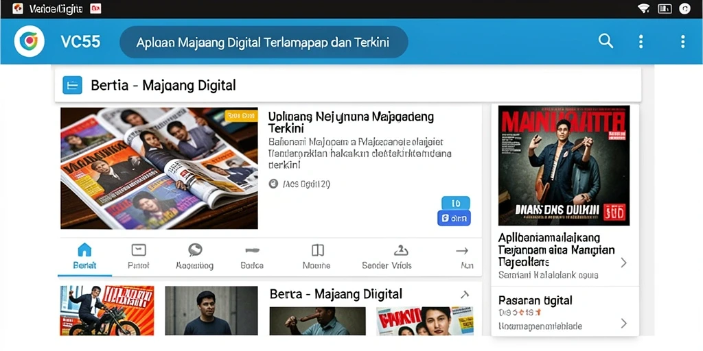 Antarmuka VC55 yang menarik untuk membaca majalah digital.