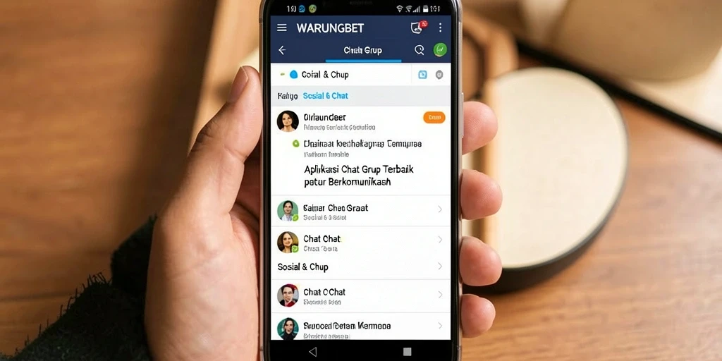 Tampilan antarmuka aplikasi WARUNGBET untuk Chat Grup yang menarik.