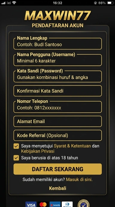 Cara Mudah Buat Akun maxwin77 di Android